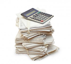 calculator on a stack of paper